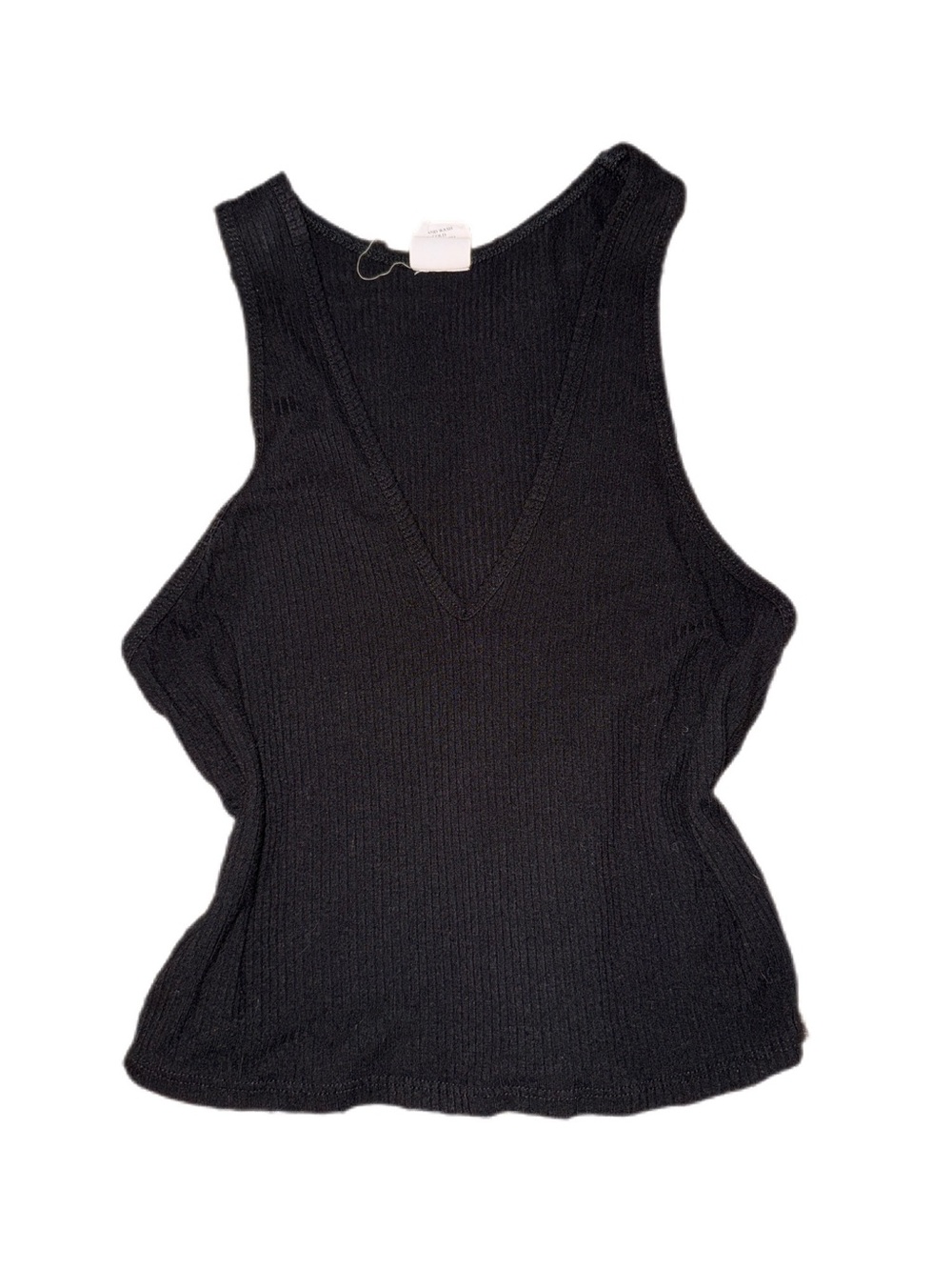 Tilly's Black V-Neck Ribbed Crop Tank